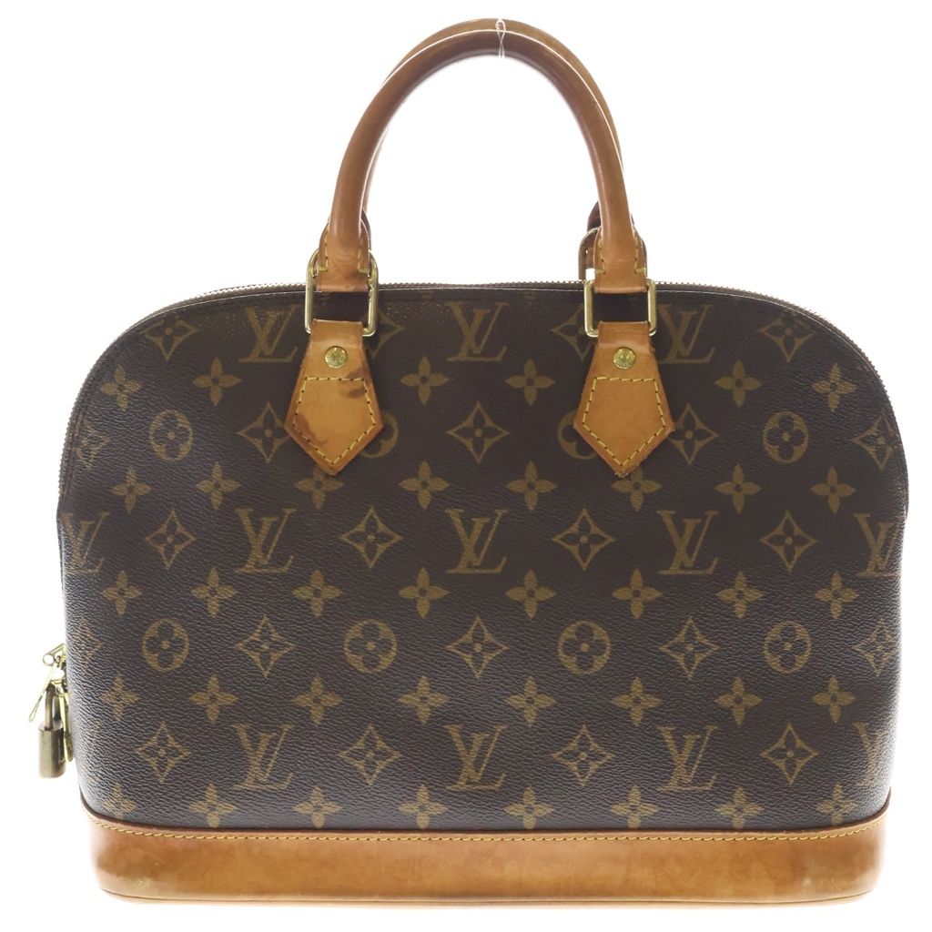 Louis Vuitton Monogram Alma PM Handbag Shoulder Bag Brown Leather Gold