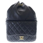Chanel Quilted Drawstring Backpack Black