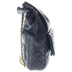 Chanel Quilted Drawstring Backpack Black — view 3