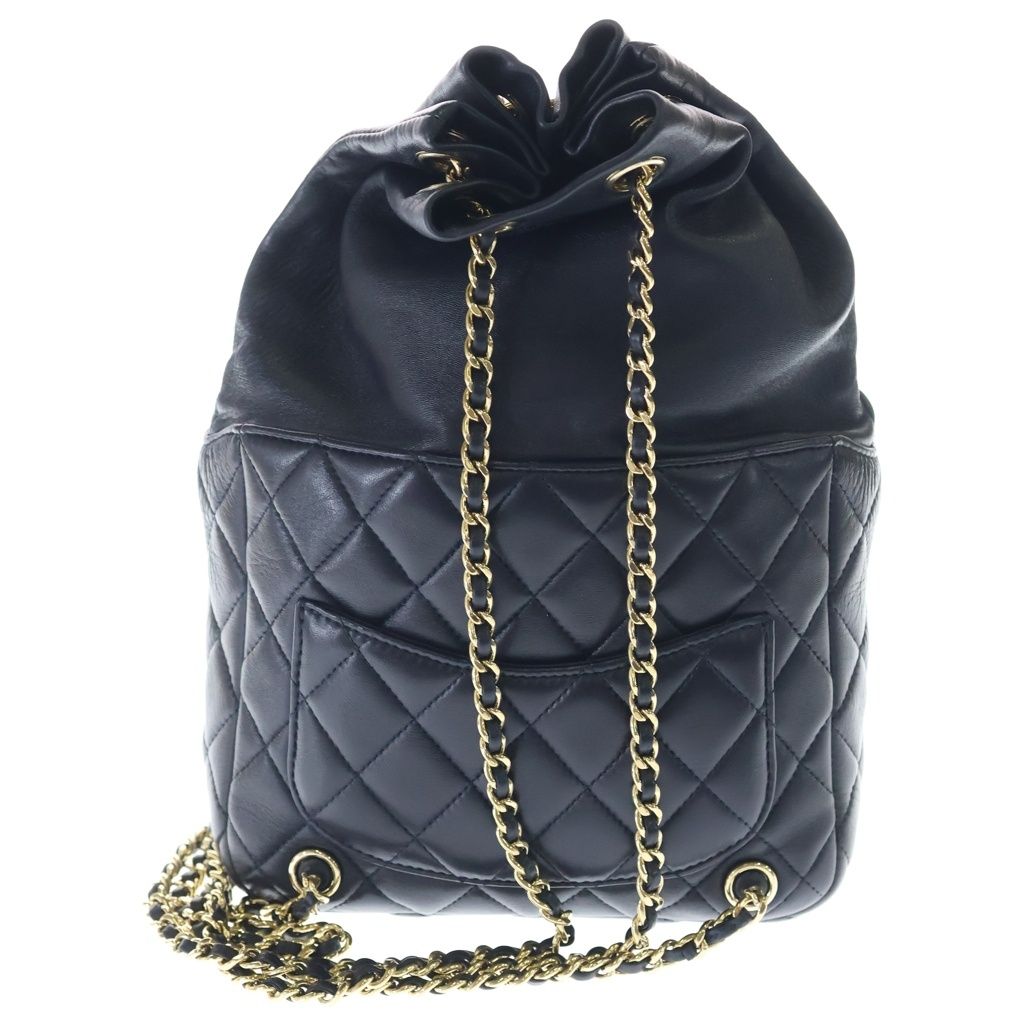Chanel Quilted Drawstring Backpack Black — view 2