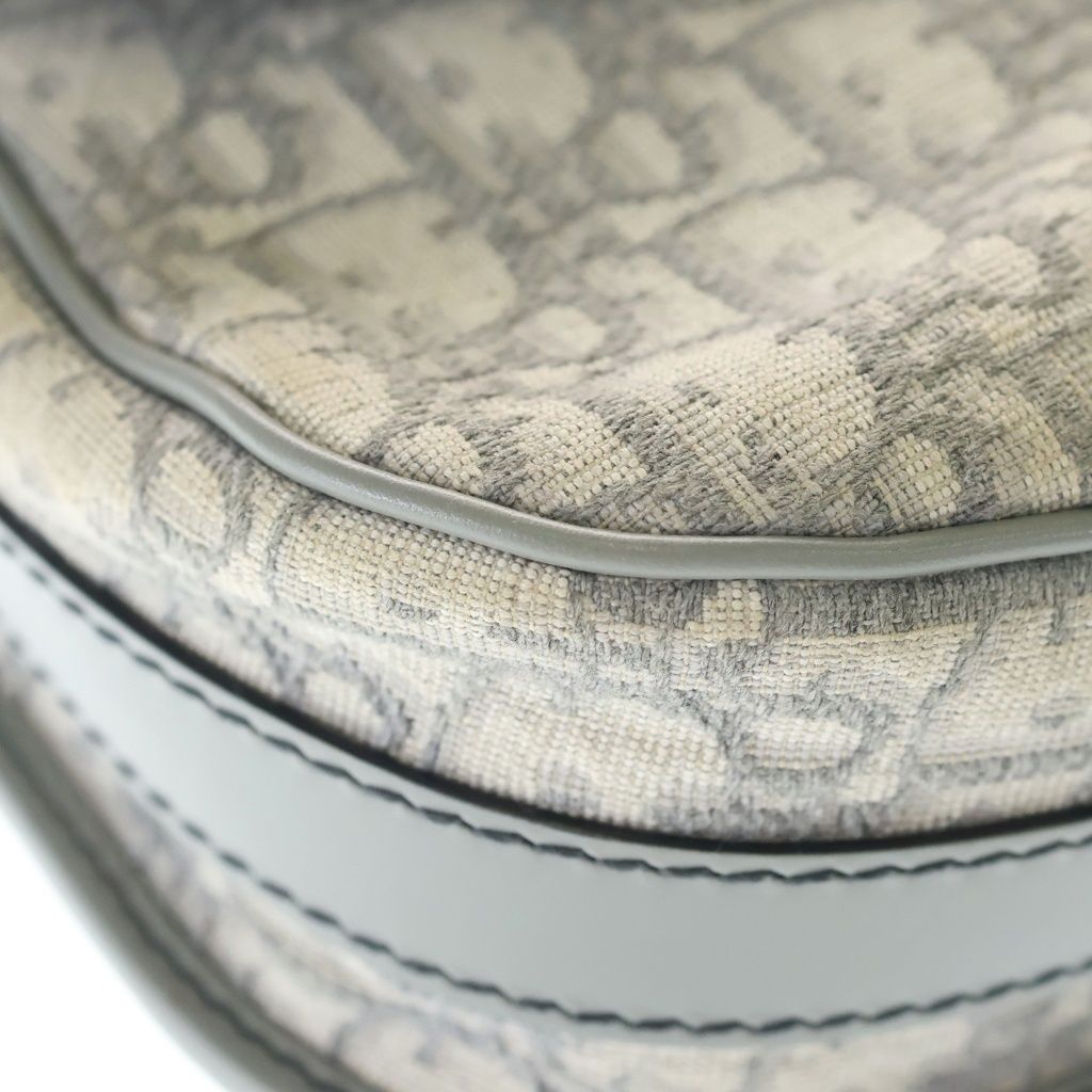 Dior Bobbi Oblique Shoulder Bag Gray Leather Gold — view 5