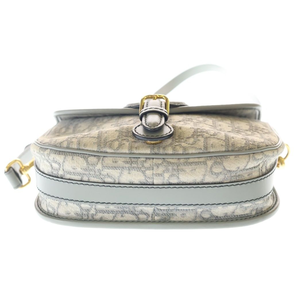 Dior Bobbi Oblique Shoulder Bag Gray Leather Gold — view 4