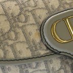 Dior Bobbi Oblique Shoulder Bag Gray Leather Gold — view 6