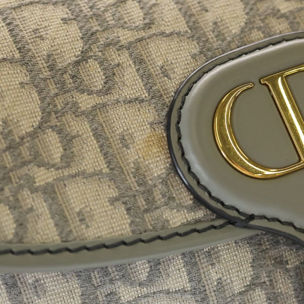 Dior Bobbi Oblique Shoulder Bag Gray Leather Gold — view 6