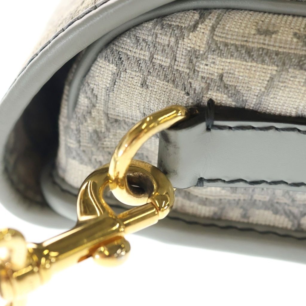 Dior Bobbi Oblique Shoulder Bag Gray Leather Gold — view 8