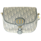 Dior Bobbi Oblique Shoulder Bag Gray Leather Gold