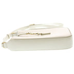 Saint Laurent Paris le 5 a 7 Cassandra Leather Shoulder Bag Ivory — view 3
