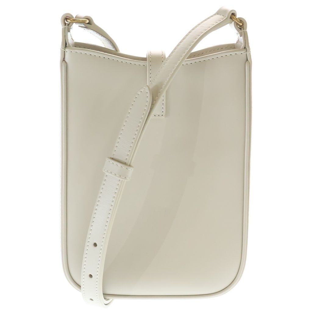 Saint Laurent Paris le 5 a 7 Cassandra Leather Shoulder Bag Ivory — view 2