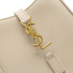 Saint Laurent Paris le 5 a 7 Cassandra Leather Shoulder Bag Ivory — view 6