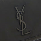 Saint Laurent Niki Cassandra Logo Plate Nylon Messenger Shoulder Bag Black — view 6