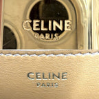 Celine For Shoulder Bag Taboo Triomphe Bag Canvas Leather White Brown Gold — view 5