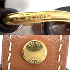 Celine For Shoulder Bag Ava Triomphe One Handbag Leather Brown Gold Vintage — view 6
