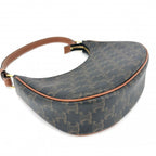 Celine For Shoulder Bag Ava Triomphe One Handbag Leather Brown Gold Vintage — view 3