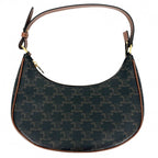 Celine For Shoulder Bag Ava Triomphe One Handbag Leather Brown Gold Vintage