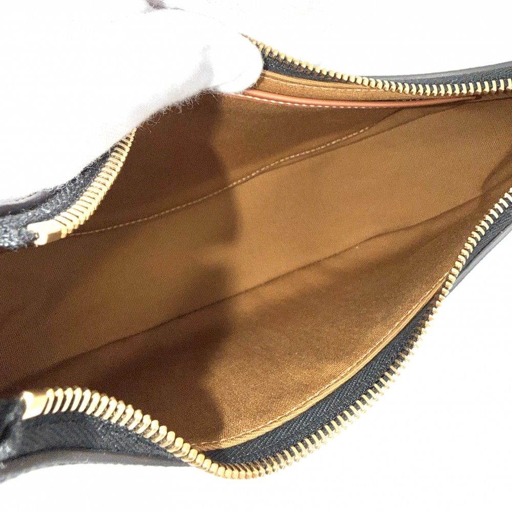 Celine For Shoulder Bag Ava Triomphe One Handbag Leather Brown Gold Vintage — view 4