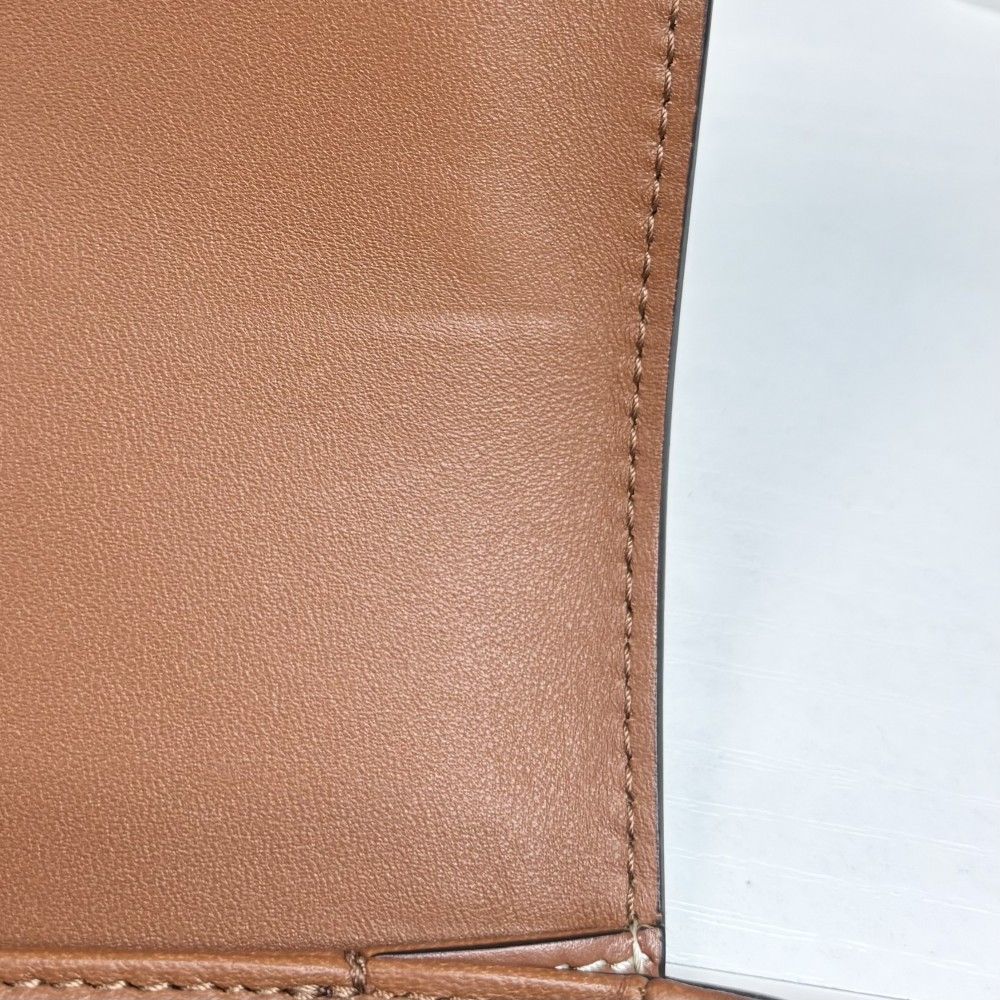Celine For Shoulder Bag Teen Triomphe Crossbody Canvas Leather White Brown Gold — view 8