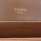 Celine For Shoulder Bag Teen Triomphe Crossbody Canvas Leather White Brown Gold — view 5