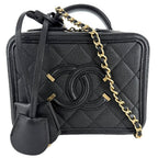Chanel 2-Way CC Filigree Vanity Mini Pochette Shoulder Bag Crossbody CC Logo