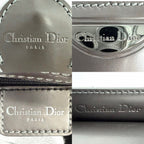 Dior Maris Pearl Leather Brown Gunmetal Vintage Wallet Handbag — view 5