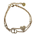 Dior Double Strand Clair D Lune Accessory Heart Aja Star Rhinestone Gold