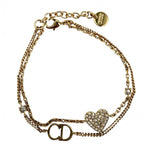 Dior Double Strand Clair D Lune Accessory Heart Aja Star Rhinestone Gold