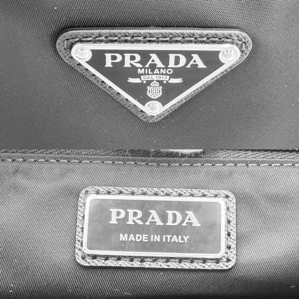 Prada Shoulder Bag Triangle Logo Large Re-Nylon Saffiano Leather — view 5
