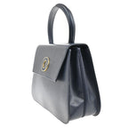 Celine Circle Logo Navy Single Push Leather Handbag — view 2