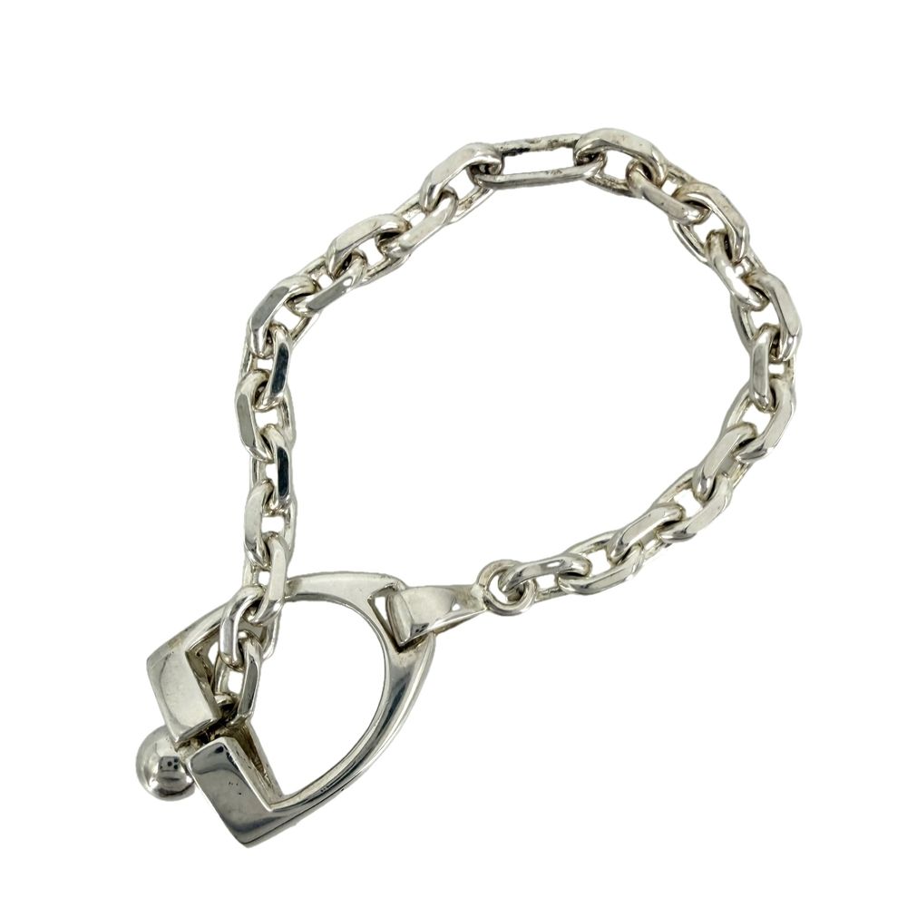 Hermes Key Holder Etrier Charm 925 Sterling Silver Vintage — view 2