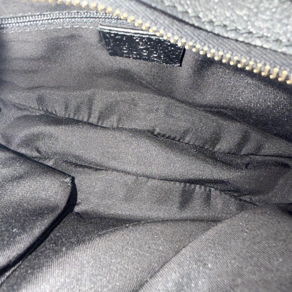 Gucci One GG Canvas Leather Black Gold Vintage Handbag — view 4