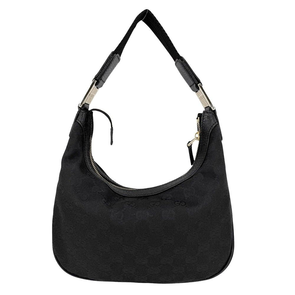 Gucci One GG Canvas Leather Black Gold Vintage Handbag — view 2