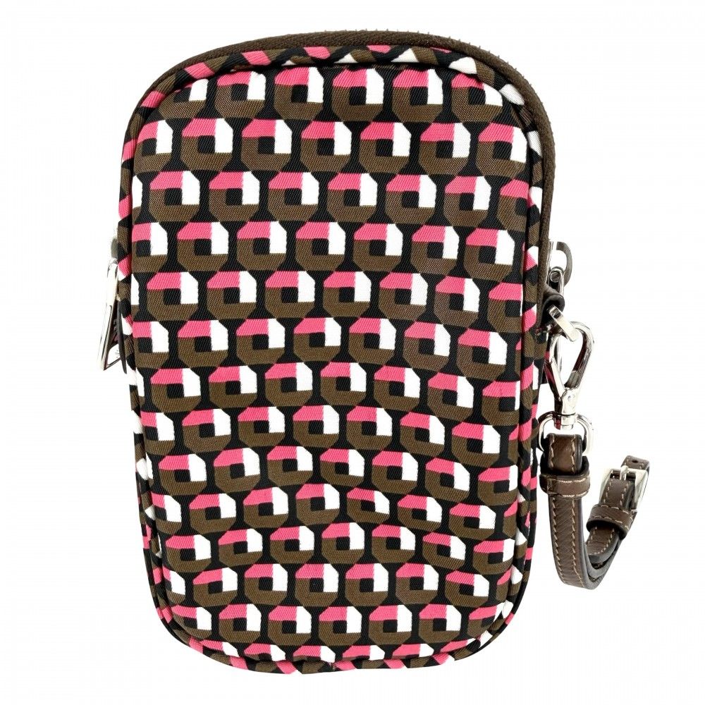 Prada Shoulder Bag Triangle Logo All Pattern Smartphone Pouch 2-Way Nylon Khaki — view 2