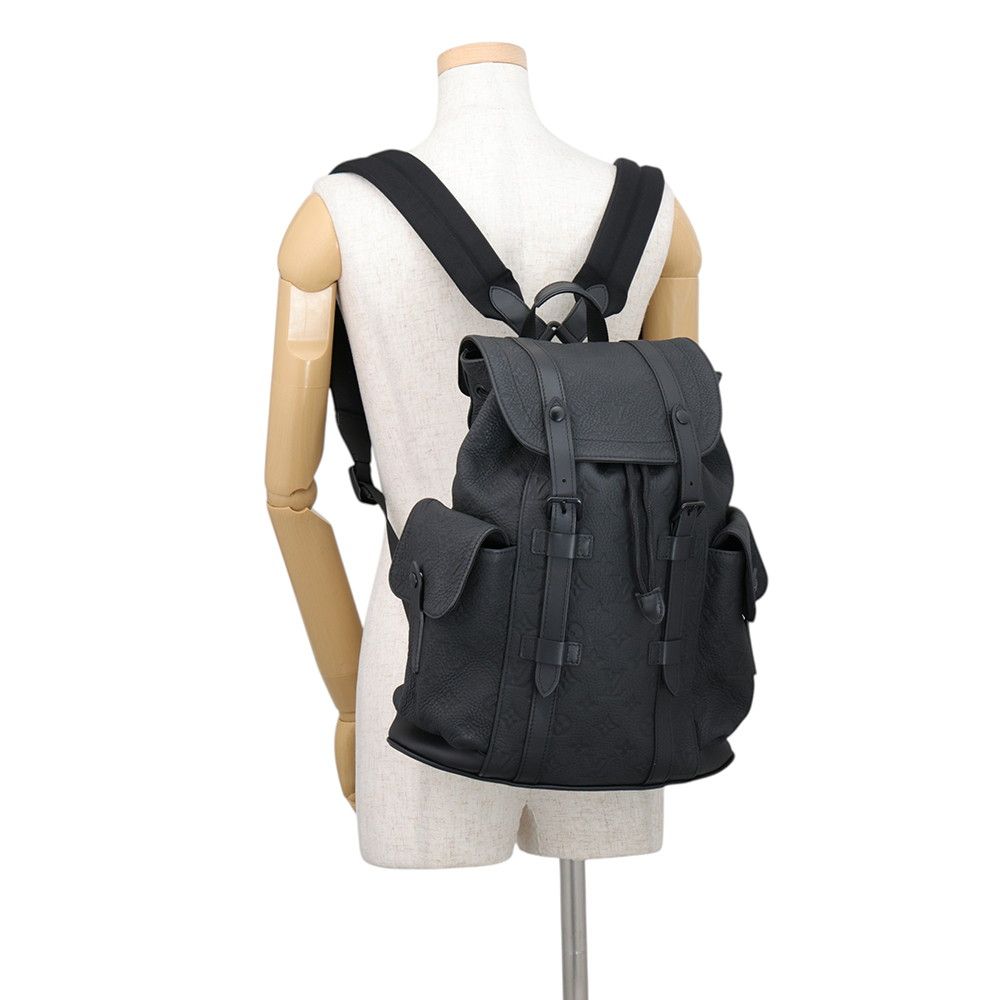 Louis Vuitton Backpack Monogram Taurillon Christopher PM Black — view 4