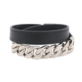 Hermes Bra Camden Black Silver Leather T4 Accessory Bracelet
