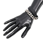 Hermes Bra Camden Black Silver Leather T4 Accessory Bracelet — view 4