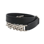 Hermes Bra Camden Black Silver Leather T4 Accessory Bracelet — view 2