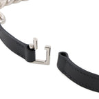 Hermes Bra Camden Black Silver Leather T4 Accessory Bracelet — view 5