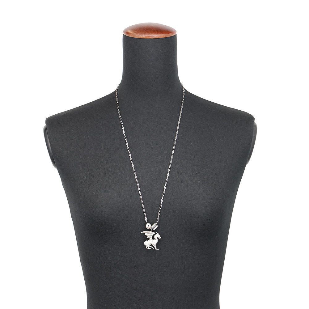 Hermes Necklace Talisman Dragon Motif Metal Ascending Sari — view 4