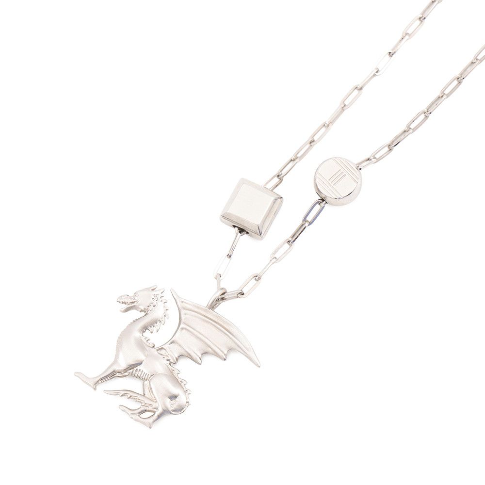 Hermes Necklace Talisman Dragon Motif Metal Ascending Sari — view 3