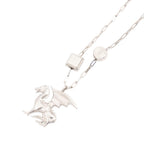 Hermes Necklace Talisman Dragon Motif Metal Ascending Sari — view 3