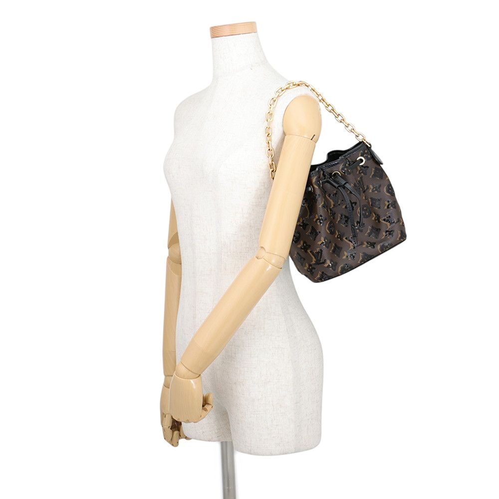 Louis Vuitton Shoulder Bag Monogram Sequin Noe BB 2-Way Black — view 4