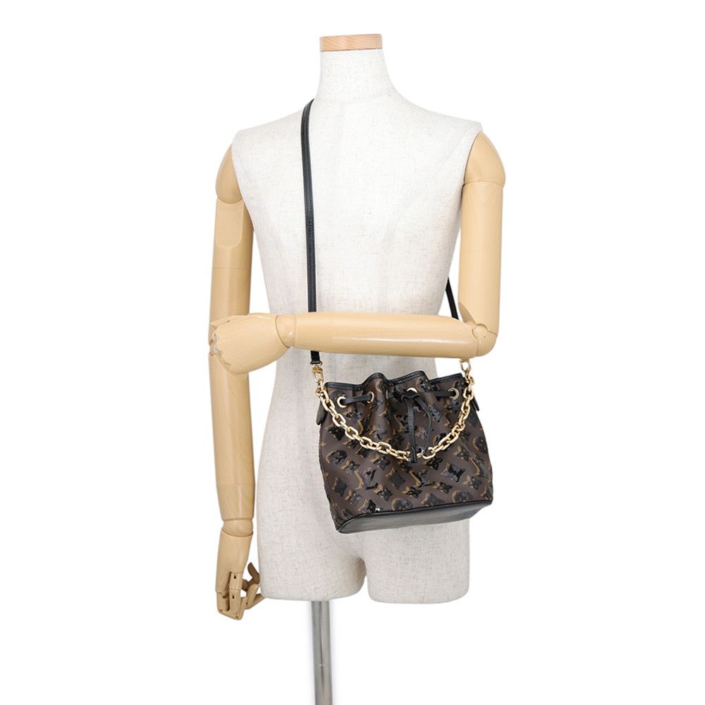 Louis Vuitton Shoulder Bag Monogram Sequin Noe BB 2-Way Black — view 5