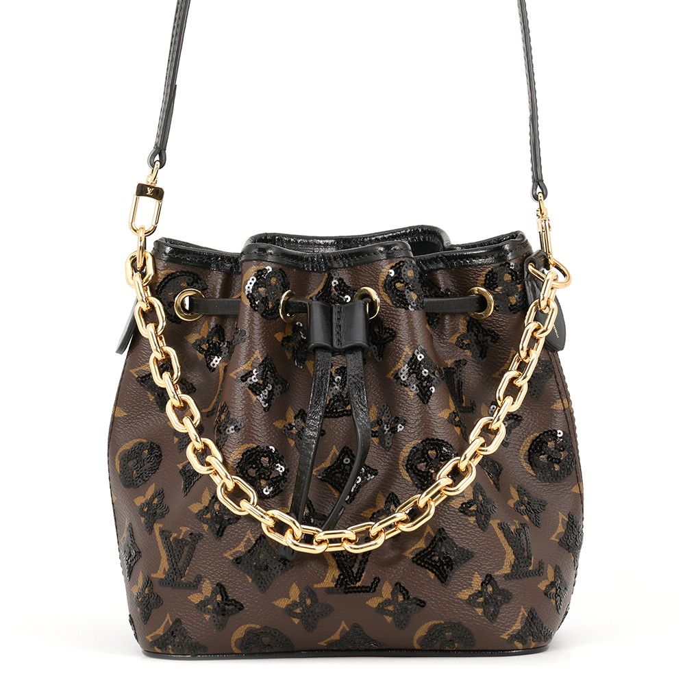 Louis Vuitton Shoulder Bag Monogram Sequin Noe BB 2-Way Black