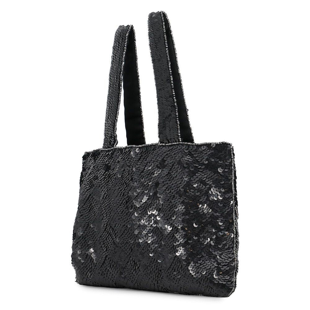 Chanel Handbag Mini CC Logo Sequin Beads Rhinestone Bag Black — view 2
