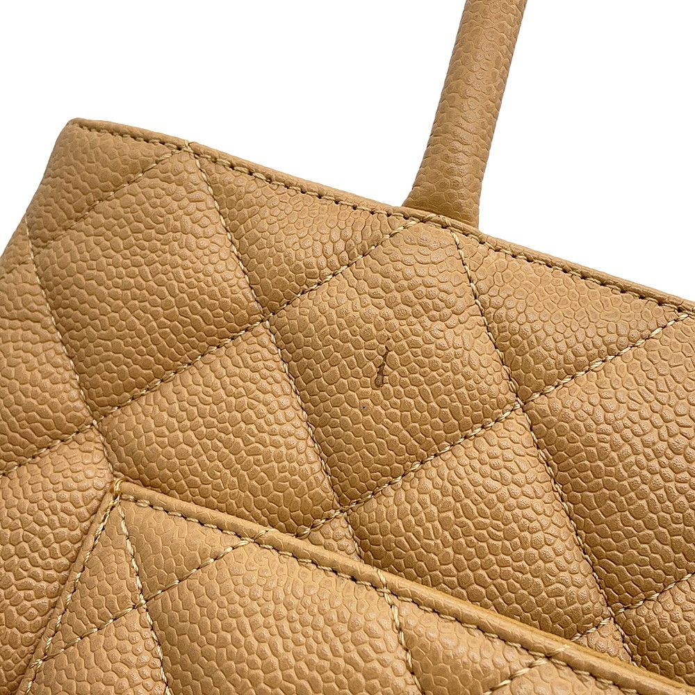 Chanel Tote Bag Reissue CC Logo Quilted Caviar Leather — view 6