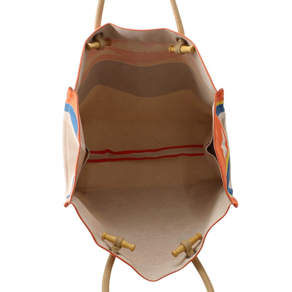 Hermes Tote Bag Escale a la Plage Print Asier Silver Toile Ash Beach — view 5
