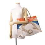 Hermes Tote Bag Escale a la Plage Print Asier Silver Toile Ash Beach — view 4