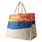Hermes Tote Bag Escale a la Plage Print Asier Silver Toile Ash Beach — view 2