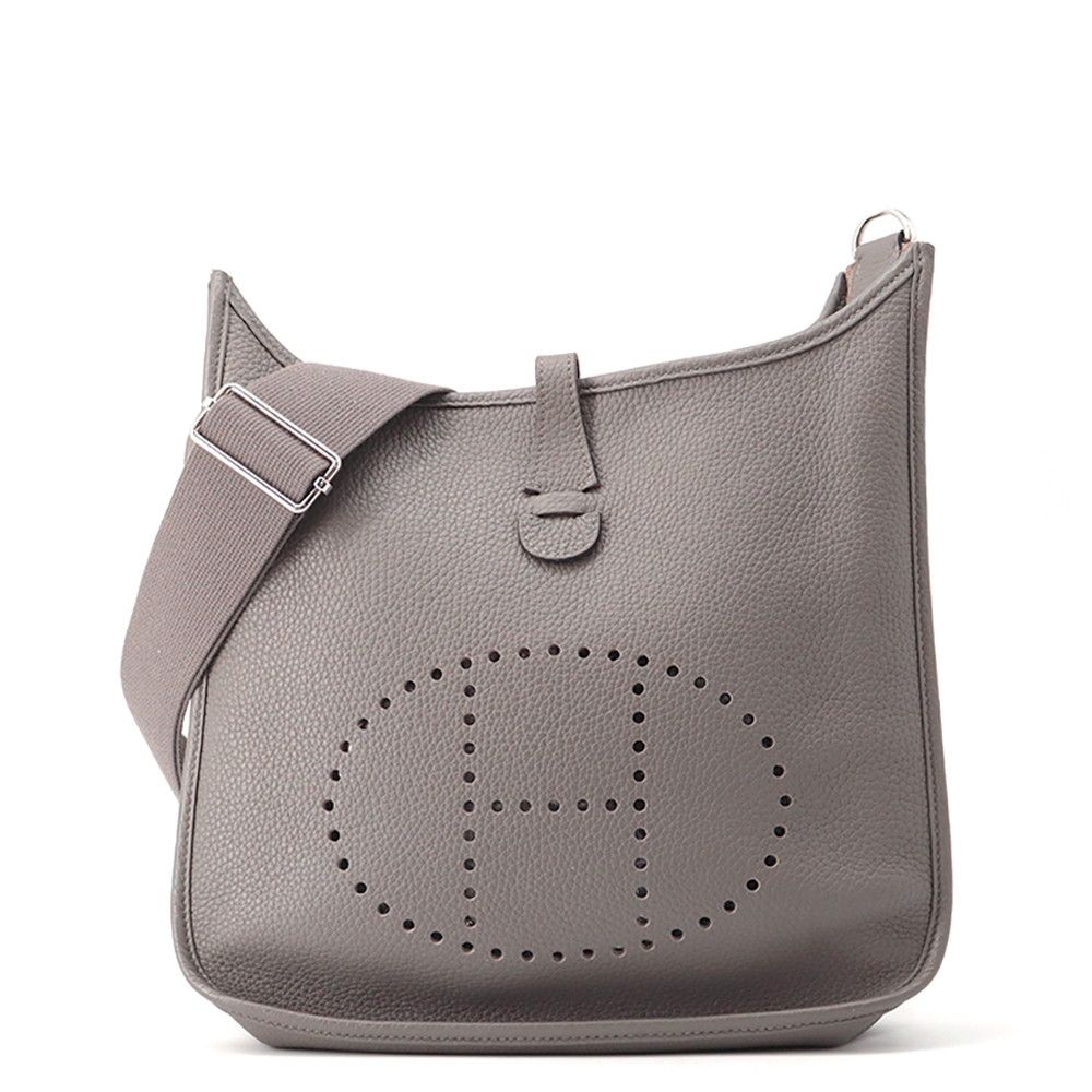 Hermes Shoulder Bag Evelyne 3 PM Grimeyer Silver Taurillon Clemence