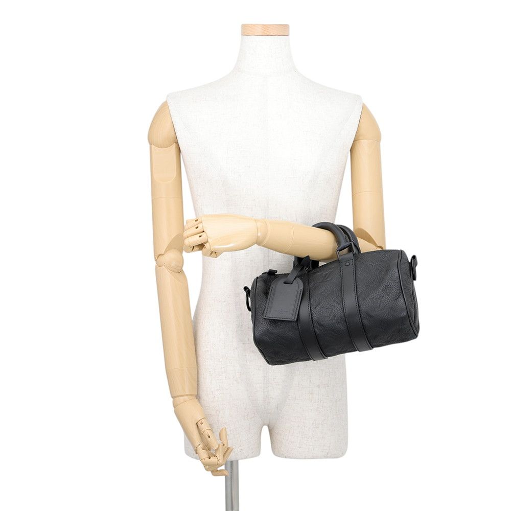 Louis Vuitton Handbag Monogram Taurillon Keepall Bandouliere 25 2-Way Bag Black — view 4