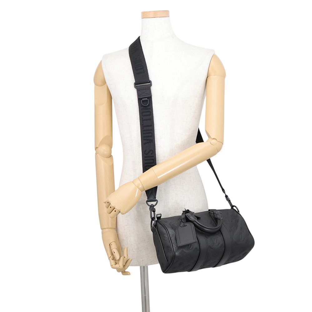 Louis Vuitton Handbag Monogram Taurillon Keepall Bandouliere 25 2-Way Bag Black — view 5